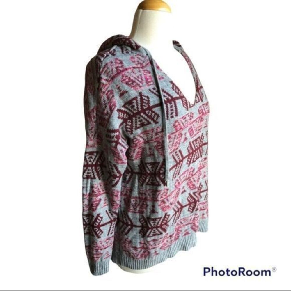 American Eagle outfitters maroon and gray southwest sweater medium